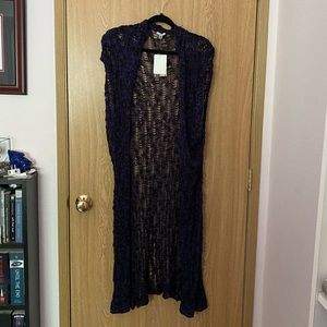 Black and blue knit cardigan